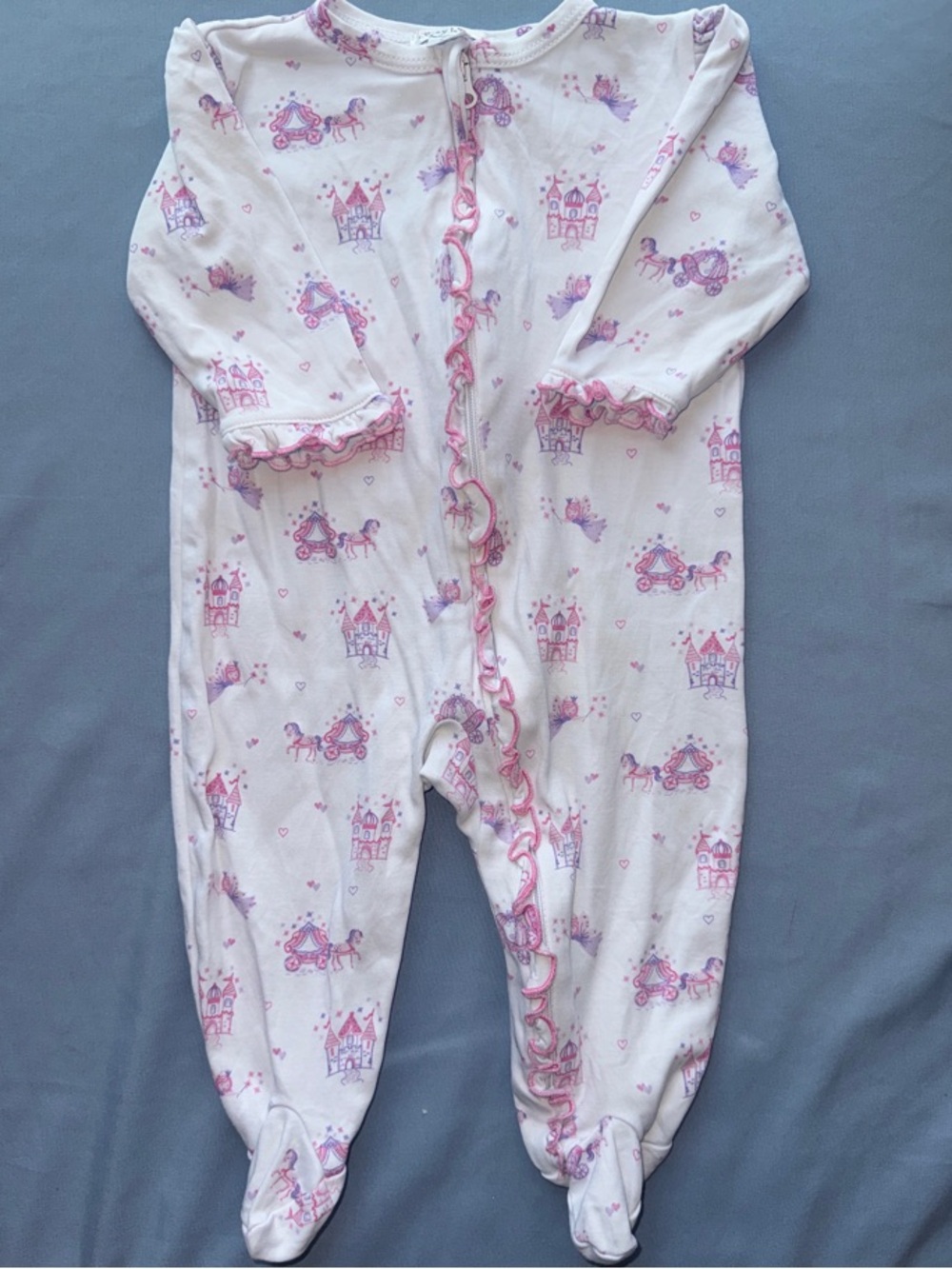 Kissy Kissy Pink Castle & Carriage Footed One-Piece
